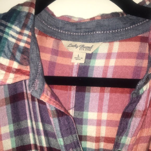 Lucky brand plaid top - Picture 3 of 4